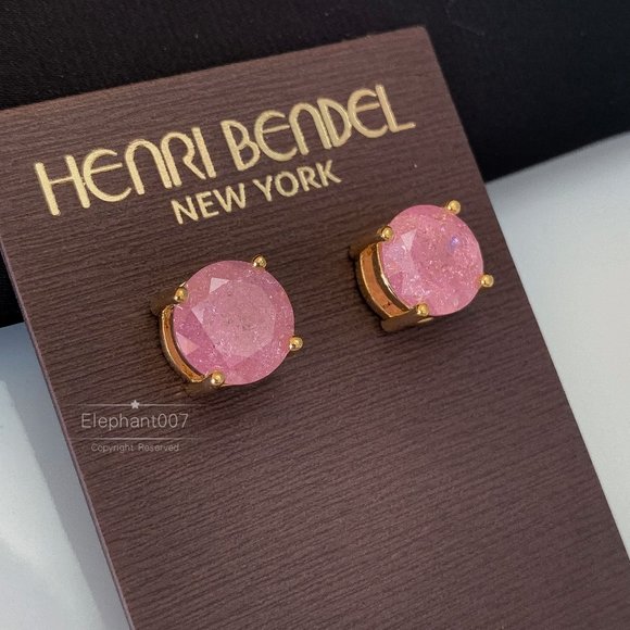 Henri Bendel crystal pink earrings